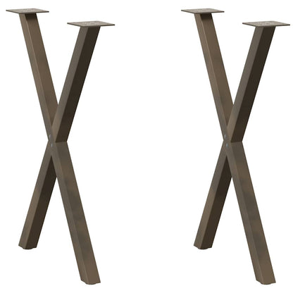 X-Shaped Natural Steel Dining Table Legs 2 pcs, Adjustable 60 cm