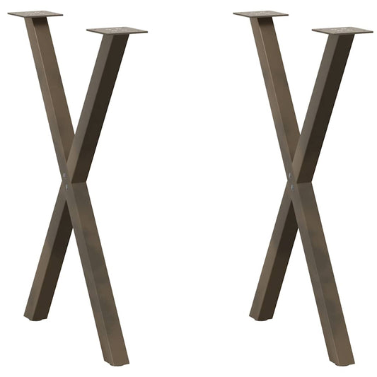 X-Shaped Natural Steel Dining Table Legs 2 pcs, Adjustable 60 cm