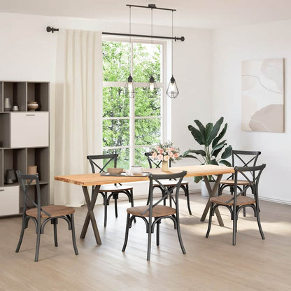 X-Shaped Natural Steel Dining Table Legs 2 pcs, Adjustable 60 cm