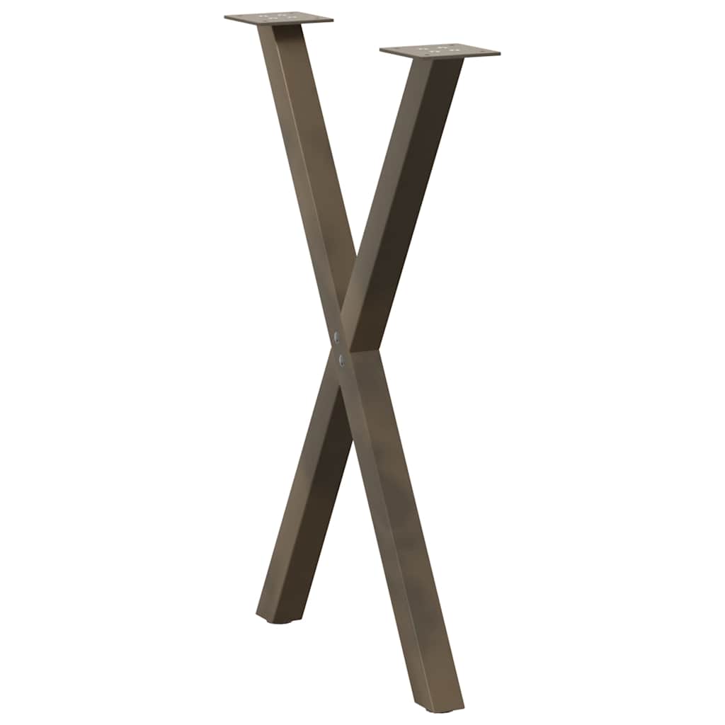 X-Shaped Natural Steel Dining Table Legs 2 pcs, Adjustable 60 cm