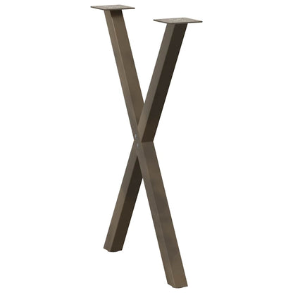 X-Shaped Natural Steel Dining Table Legs 2 pcs, Adjustable 60 cm