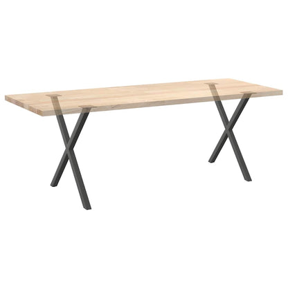 Anthracite Steel X-Shaped Dining Table Legs, 2 pcs, 70x(72-73) cm