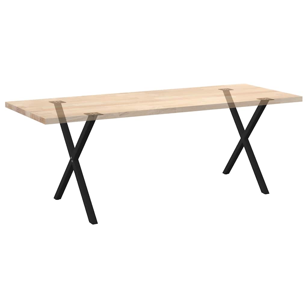 X-Shaped Steel Dining Table Legs, 2 Pcs, Black, Adjustable Height