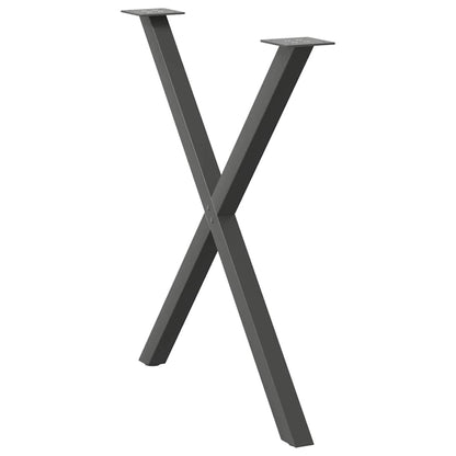 X-Shaped Anthracite Steel Dining Table Legs, Adjustable, 2 pcs