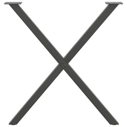 X-Shaped Anthracite Steel Dining Table Legs, Adjustable, 2 pcs