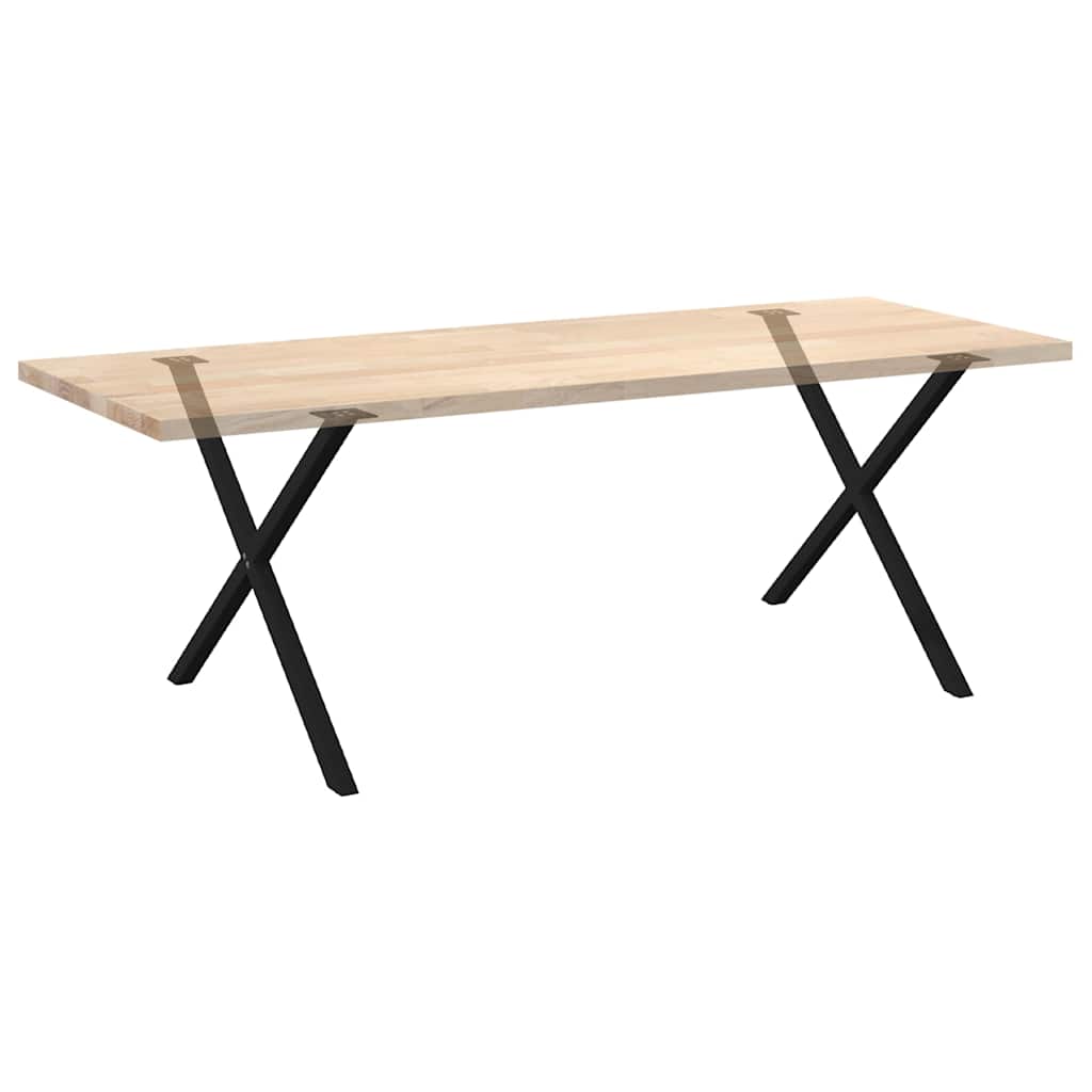 Black Steel X-Shaped Dining Table Legs, Adjustable Height (2 pcs)