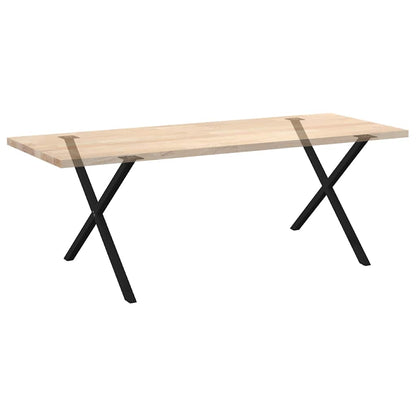 Black Steel X-Shaped Dining Table Legs, Adjustable Height (2 pcs)