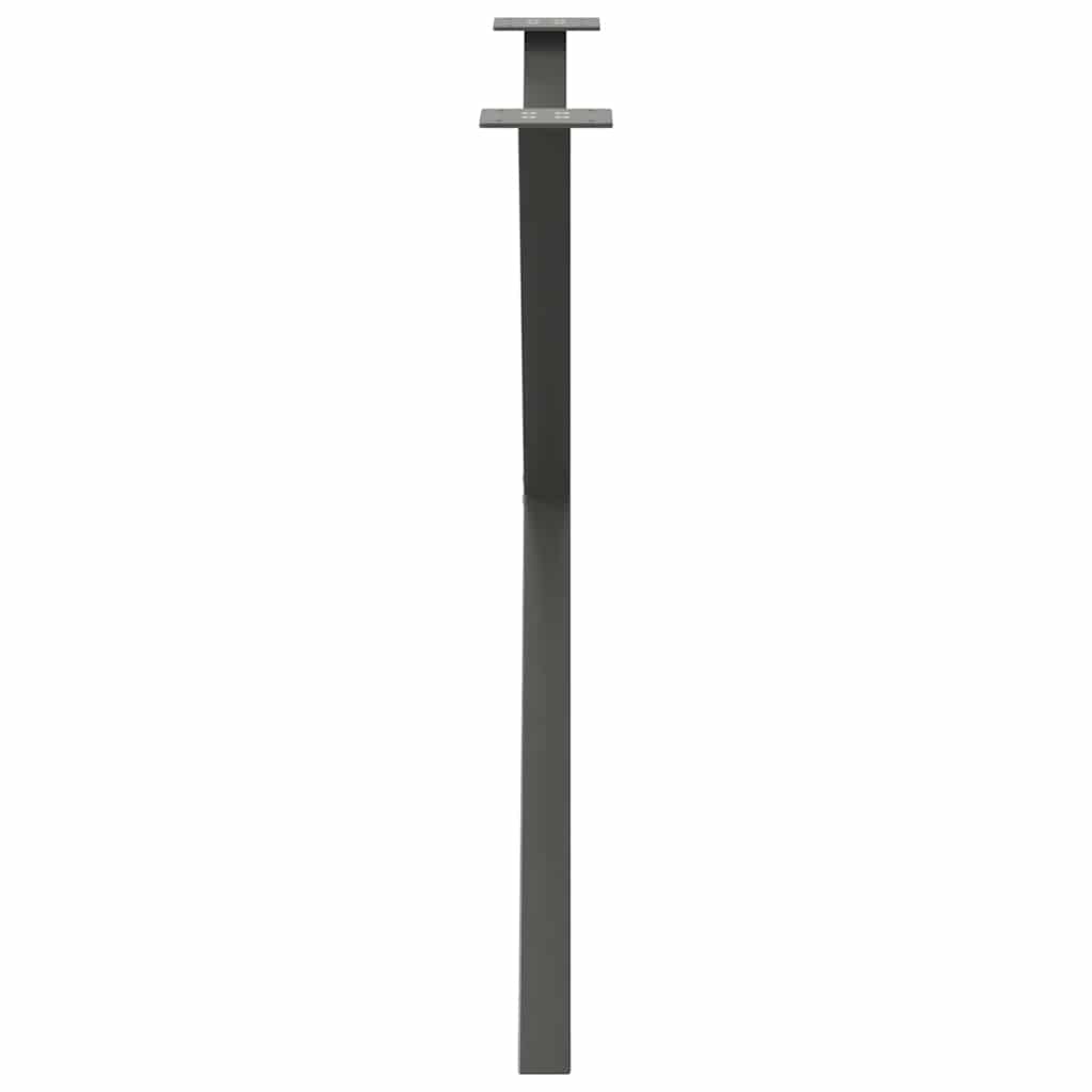 X-Shaped Anthracite Steel Dining Table Legs, 2 pcs, Adjustable Height