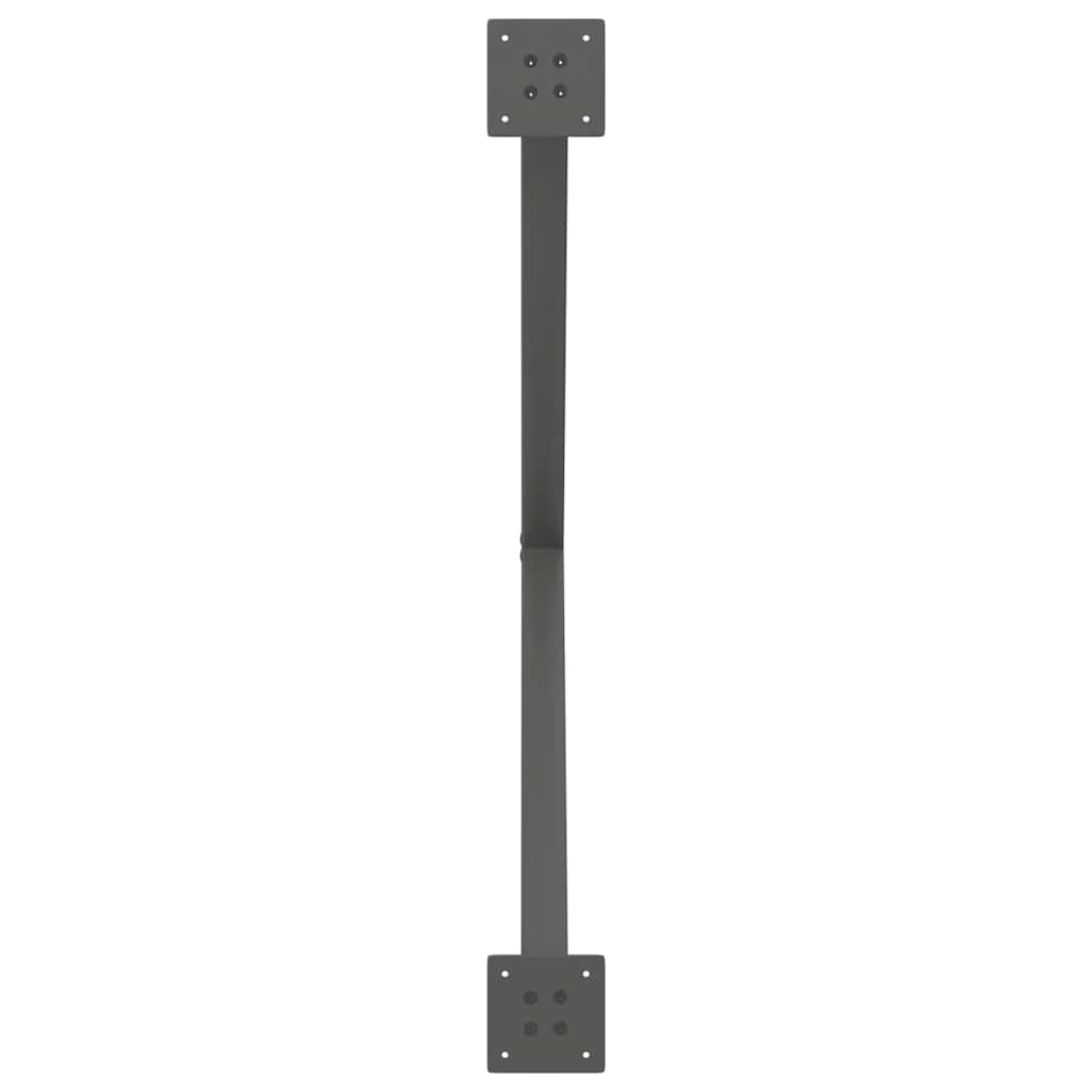 X-Shaped Anthracite Steel Dining Table Legs, 2 pcs, Adjustable Height