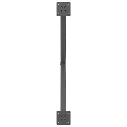 X-Shaped Anthracite Steel Dining Table Legs, 2 pcs, Adjustable Height