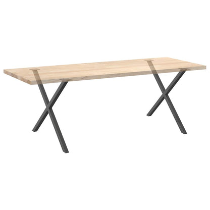 X-Shaped Anthracite Steel Dining Table Legs, 2 pcs, Adjustable Height