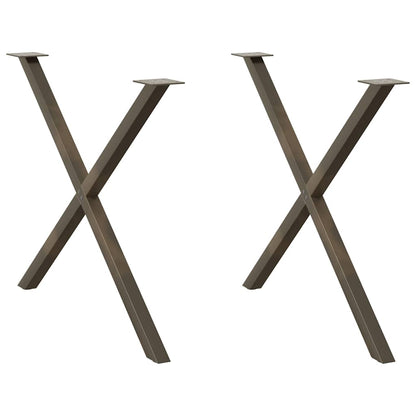 X-Shaped Natural Steel Dining Table Legs 2pcs, Adjustable 90cm