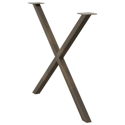 X-Shaped Natural Steel Dining Table Legs 2pcs, Adjustable 90cm