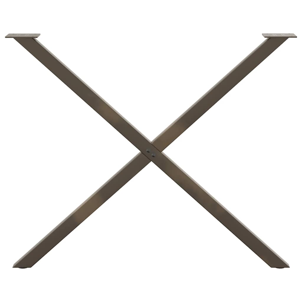 X-Shaped Natural Steel Dining Table Legs 2pcs, Adjustable 90cm