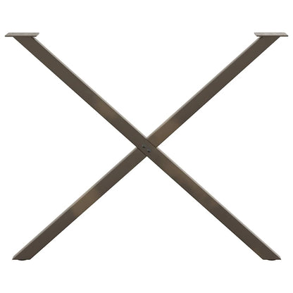 X-Shaped Natural Steel Dining Table Legs 2pcs, Adjustable 90cm
