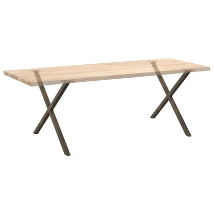 X-Shaped Natural Steel Dining Table Legs 2pcs, Adjustable 90cm