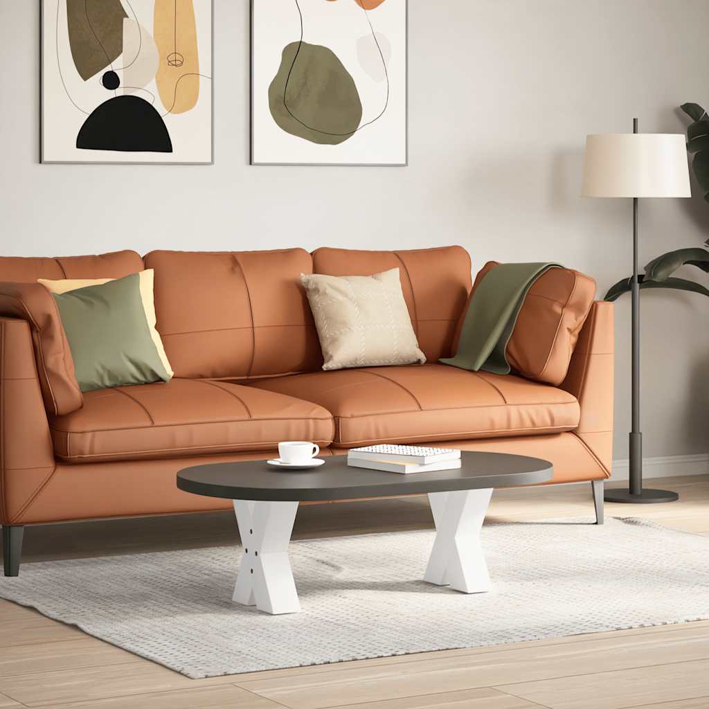 White Steel X-Shaped Coffee Table Legs, Set of 2, 30 cm Adjustable