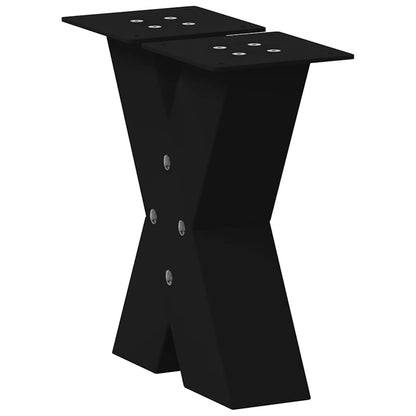 X-Shaped Steel Coffee Table Legs 2 pcs, Black, 40x30-31cm
