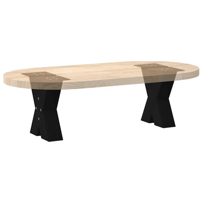 X-Shaped Steel Coffee Table Legs 2 pcs, Black, 40x30-31cm