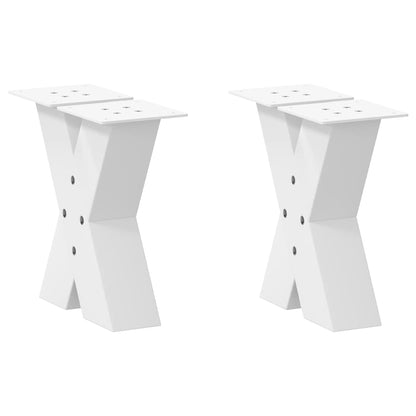White X-Shaped Steel Coffee Table Legs, Set of 2, 40x(30-31) cm