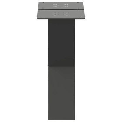 Anthracite Steel X-Shaped Coffee Table Legs, 2pcs, Adjustable 40cm