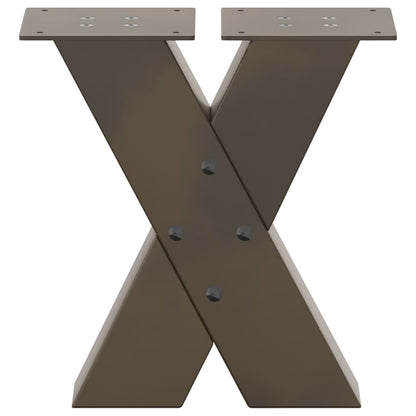 X-Shaped Natural Steel Coffee Table Legs, 2 Pcs, 40x30-31 cm