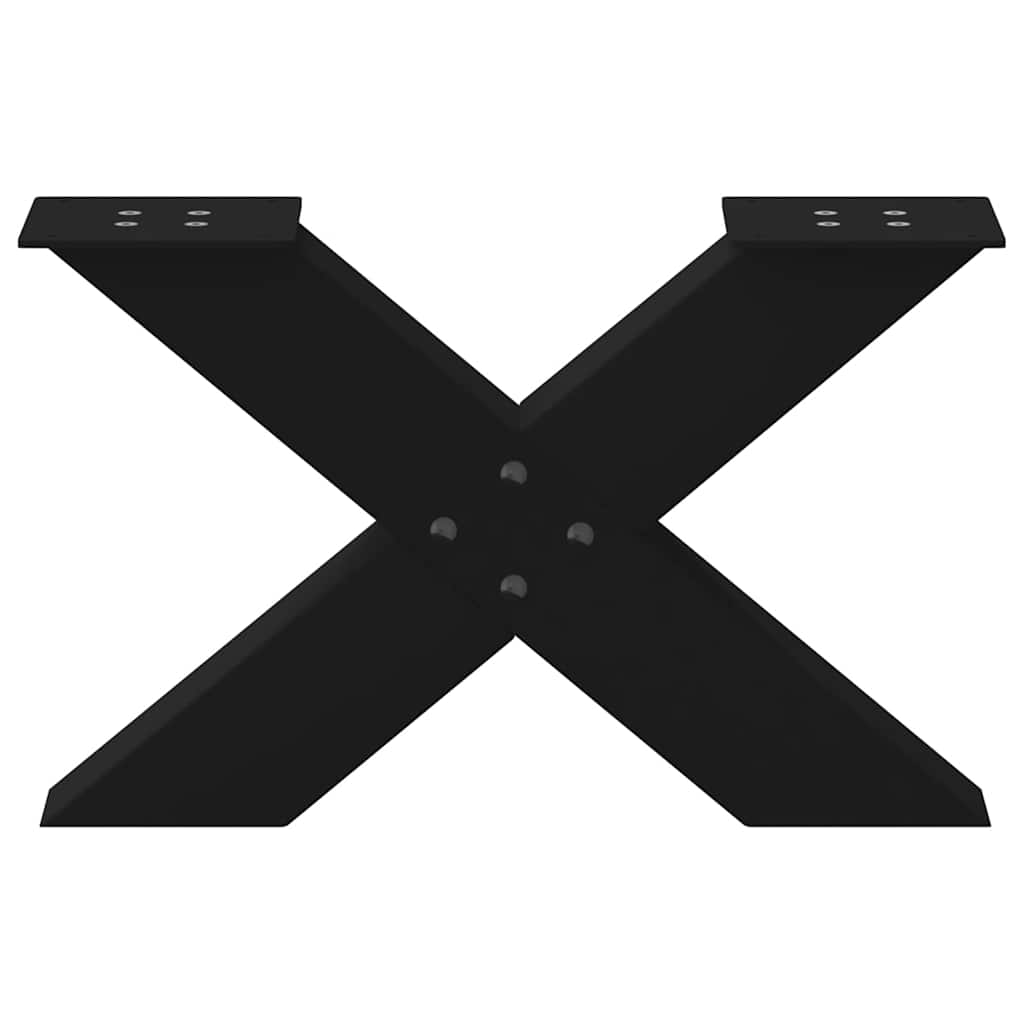 Black Steel X-Shaped Coffee Table Legs, 2 Pcs, Adjustable 50x30-31 cm