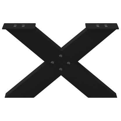 Black Steel X-Shaped Coffee Table Legs, 2 Pcs, Adjustable 50x30-31 cm