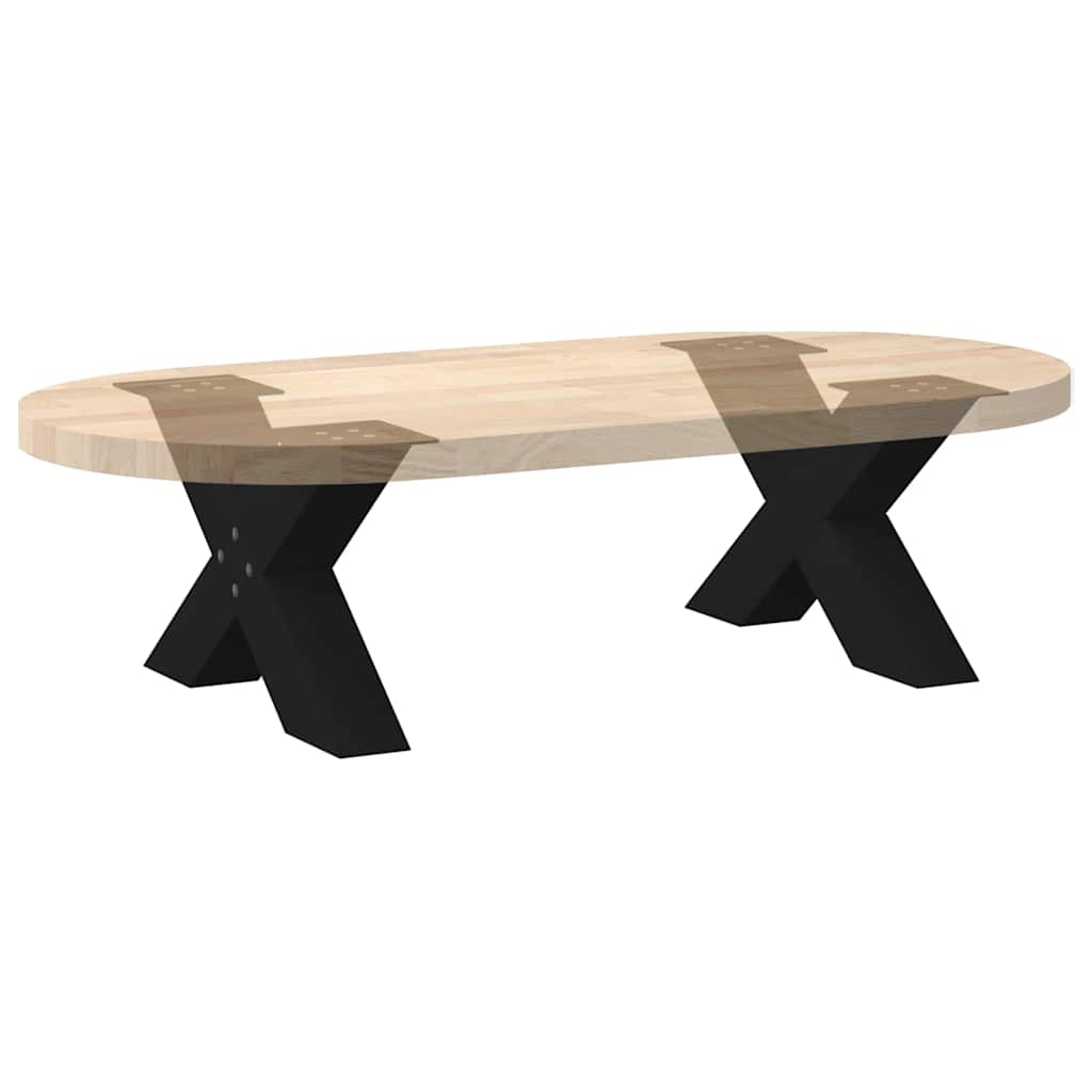 Black Steel X-Shaped Coffee Table Legs, 2 Pcs, Adjustable 50x30-31 cm