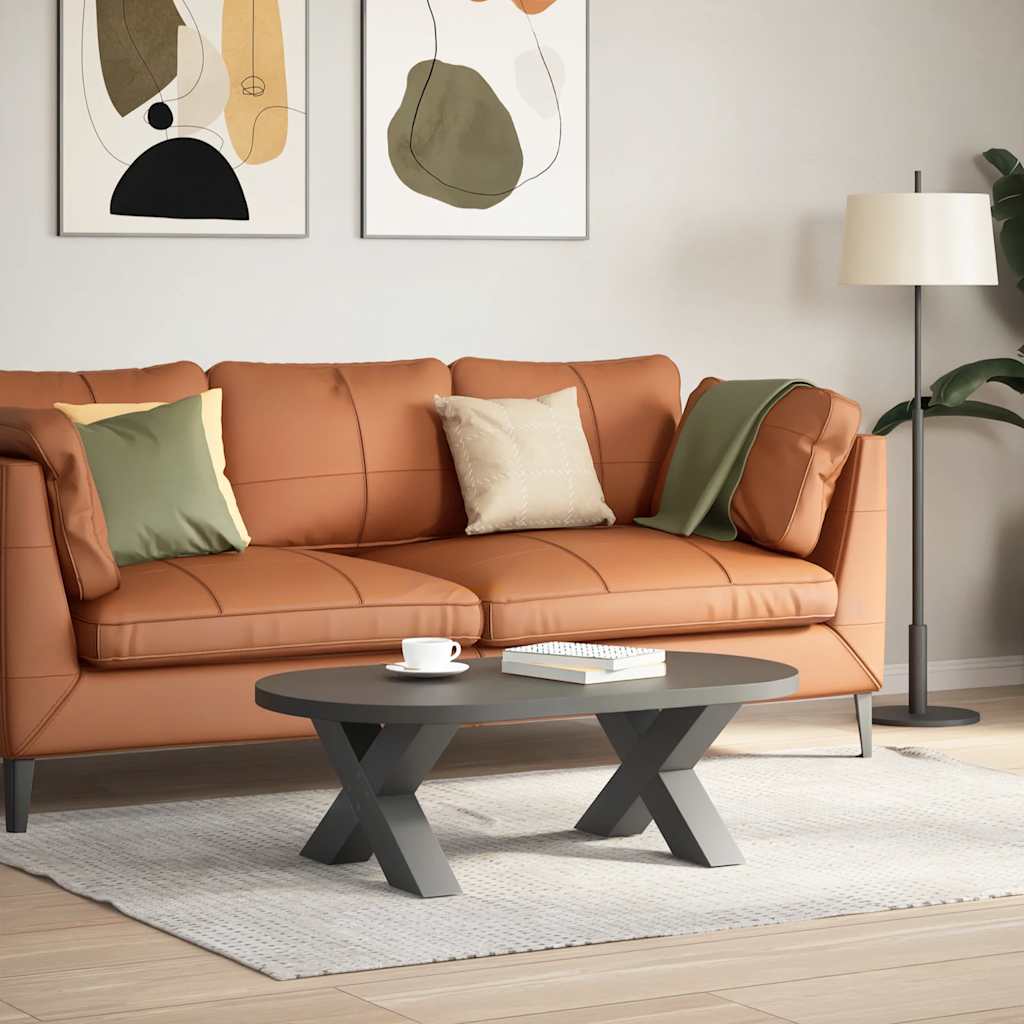 Anthracite Steel X-Shaped Coffee Table Legs, 2 pcs - Adjustable Height