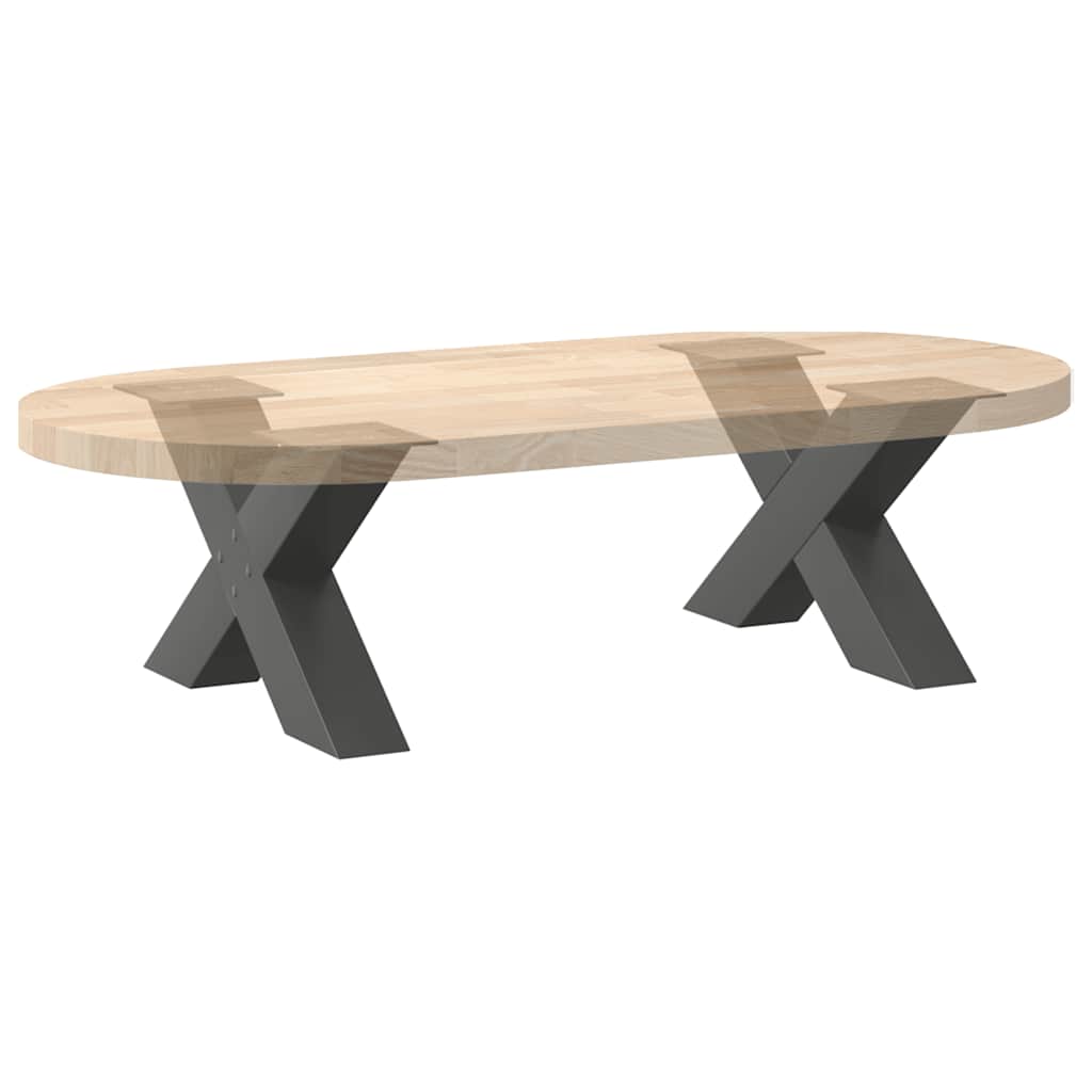 Anthracite Steel X-Shaped Coffee Table Legs, 2 pcs - Adjustable Height