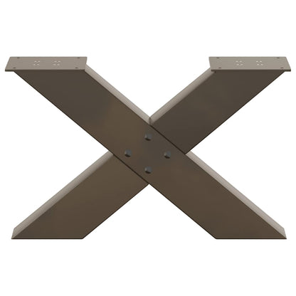 Natural Steel X-Shaped Coffee Table Legs, 2 Pcs, Adjustable Heights