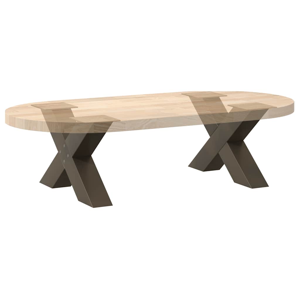 Natural Steel X-Shaped Coffee Table Legs, 2 Pcs, Adjustable Heights