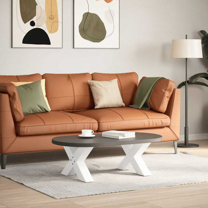 White Steel X-Shaped Coffee Table Legs, 2 Pcs, 60x(30-31) cm