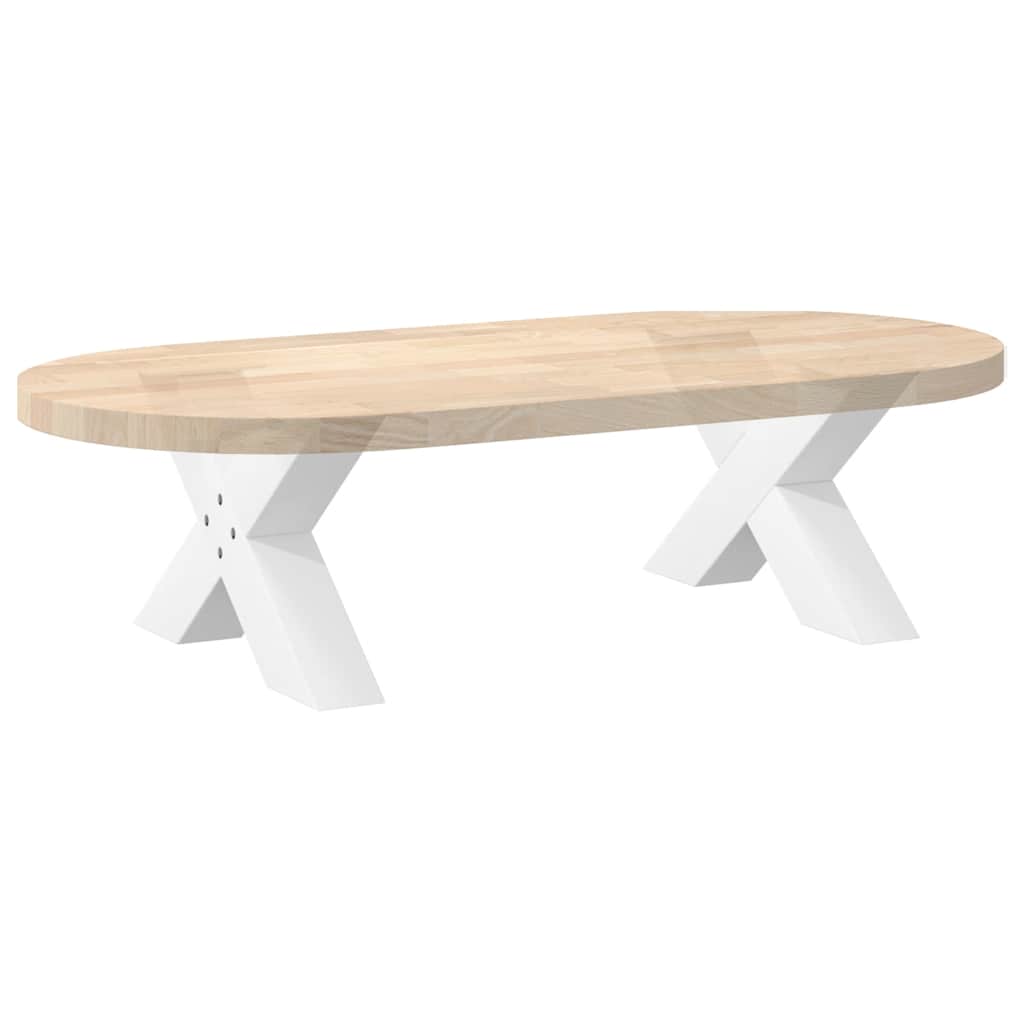 White Steel X-Shaped Coffee Table Legs, 2 Pcs, 60x(30-31) cm