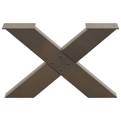 X-Shaped Natural Steel Coffee Table Legs, 2 pcs, Adjustable 60 cm