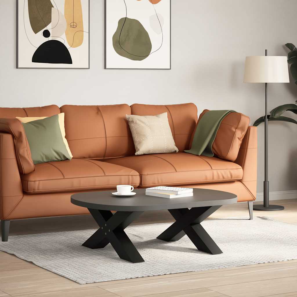 Black X-Shaped Steel Coffee Table Legs, Set of 2, 70cm Adjustable