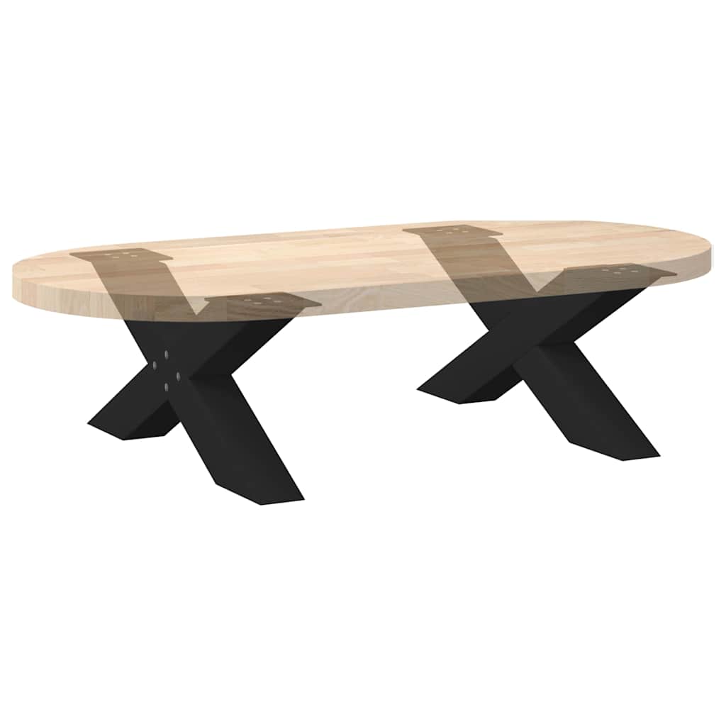 Black X-Shaped Steel Coffee Table Legs, Set of 2, 70cm Adjustable