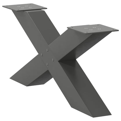 Anthracite Steel X-Shaped Coffee Table Legs 2pcs, Adjustable 70cm