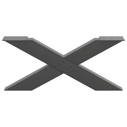 Anthracite Steel X-Shaped Coffee Table Legs 2pcs, Adjustable 70cm