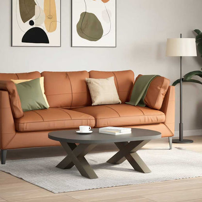 Natural Steel X-Shaped Coffee Table Legs Set - 70x30-31 cm