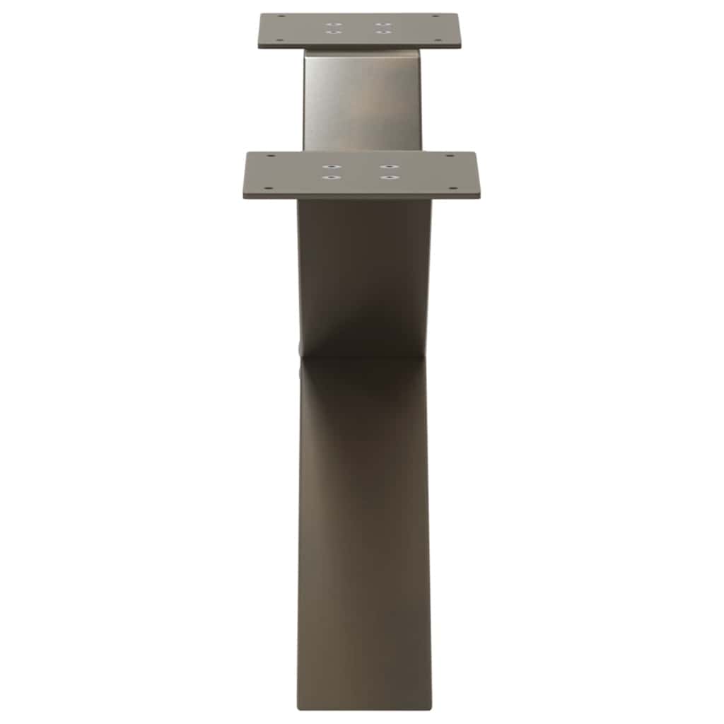 Natural Steel X-Shaped Coffee Table Legs Set - 70x30-31 cm