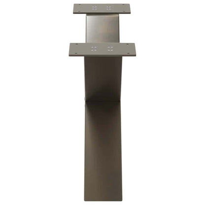 Natural Steel X-Shaped Coffee Table Legs Set - 70x30-31 cm