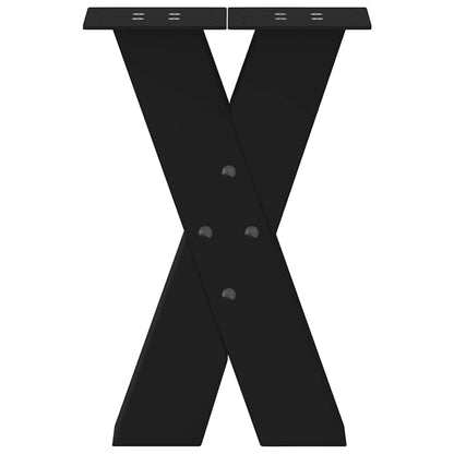 X-Shaped Black Steel Coffee Table Legs, 2pcs, 28x(42-43)cm