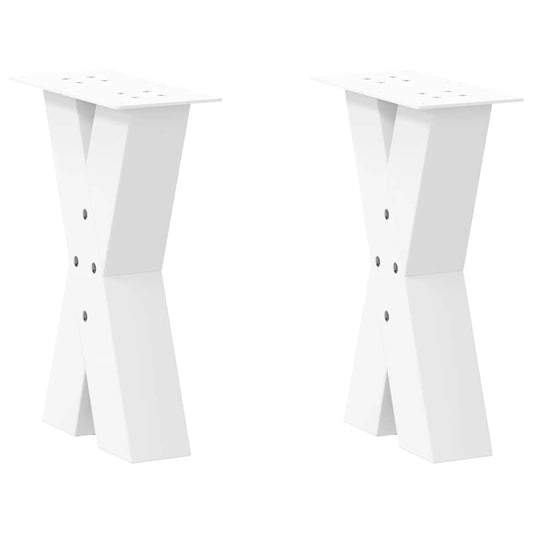 White X-Shaped Steel Coffee Table Legs, 2 pcs Set, 28x(42-43) cm