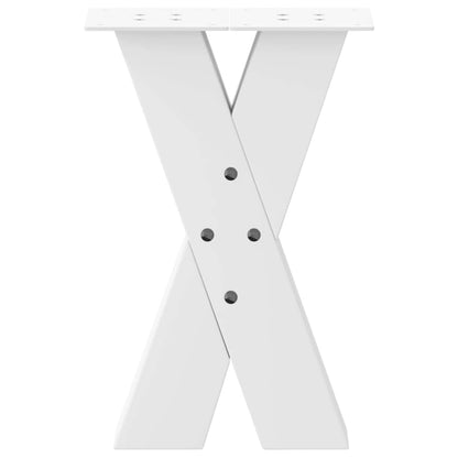 White X-Shaped Steel Coffee Table Legs, 2 pcs Set, 28x(42-43) cm