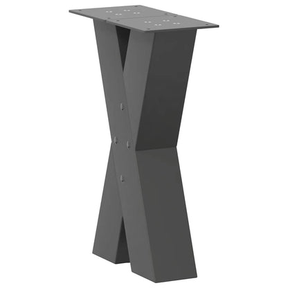 Anthracite Steel X-Shaped Coffee Table Legs 2pcs, Adjustable 28cm