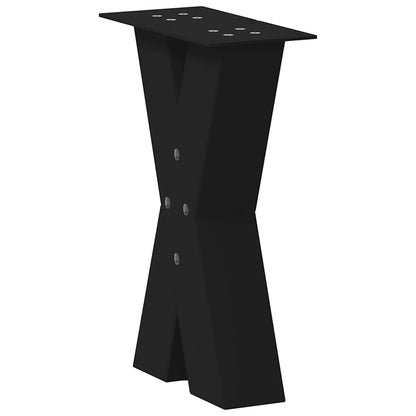 Black Steel X-Shaped Coffee Table Legs 2 pcs 38x(42-43) cm