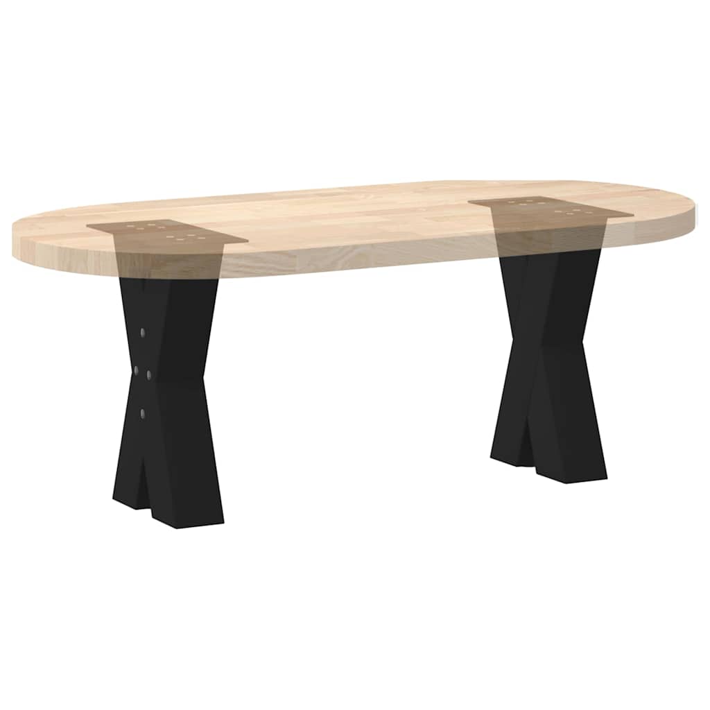 Black Steel X-Shaped Coffee Table Legs 2 pcs 38x(42-43) cm