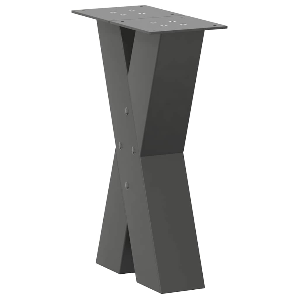 Anthracite Steel X-Shaped Coffee Table Legs 2 Pcs (38x42-43 cm)